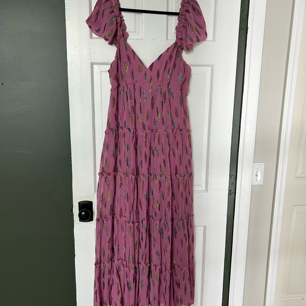 SAYLOR Pink Floral Tiered Maxi Dress